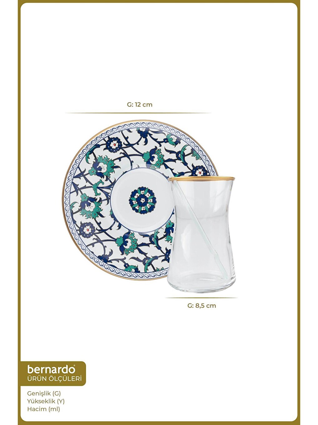 Mavi İznik 12 Parça Çay Seti-1