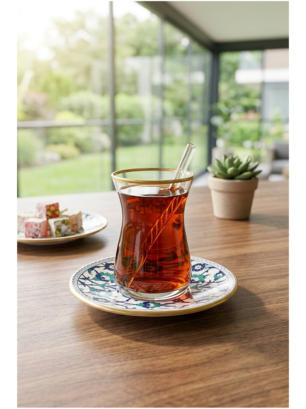 Mavi İznik 12 Parça Çay Seti-3
