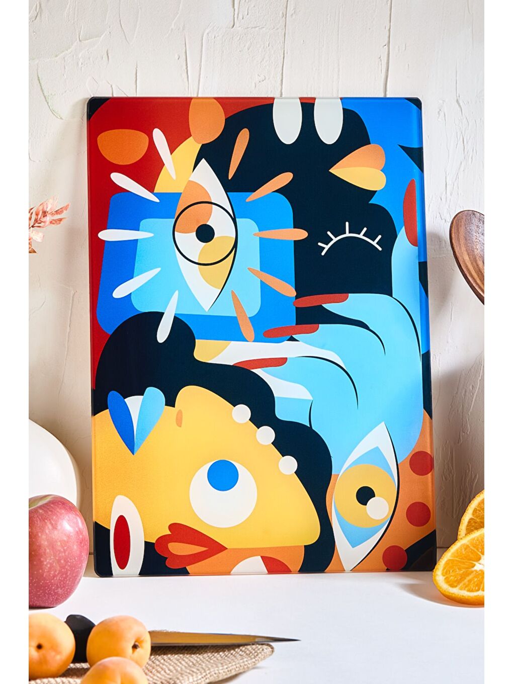 Karışık Mind Cam Kesme Tahtası - 25x35 - Isıya Dayanıklı Kırılmaz Kesme Tahtası