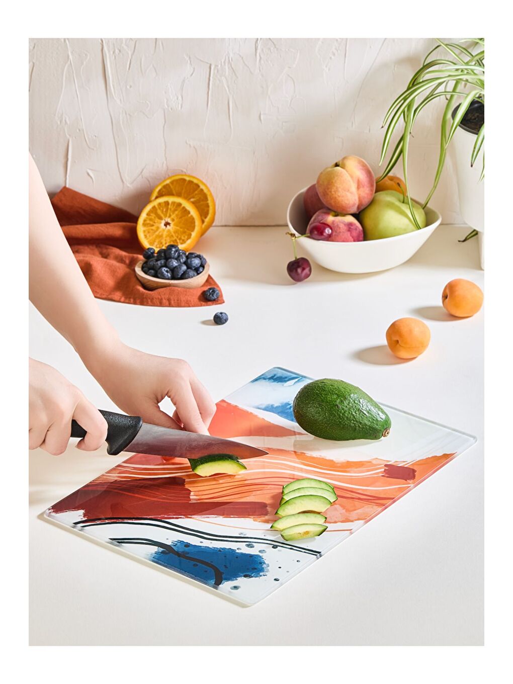 Karışık Beyond Cam Kesme Tahtası - 25x35 - Isıya Dayanıklı Kırılmaz Kesme Tahtası-1