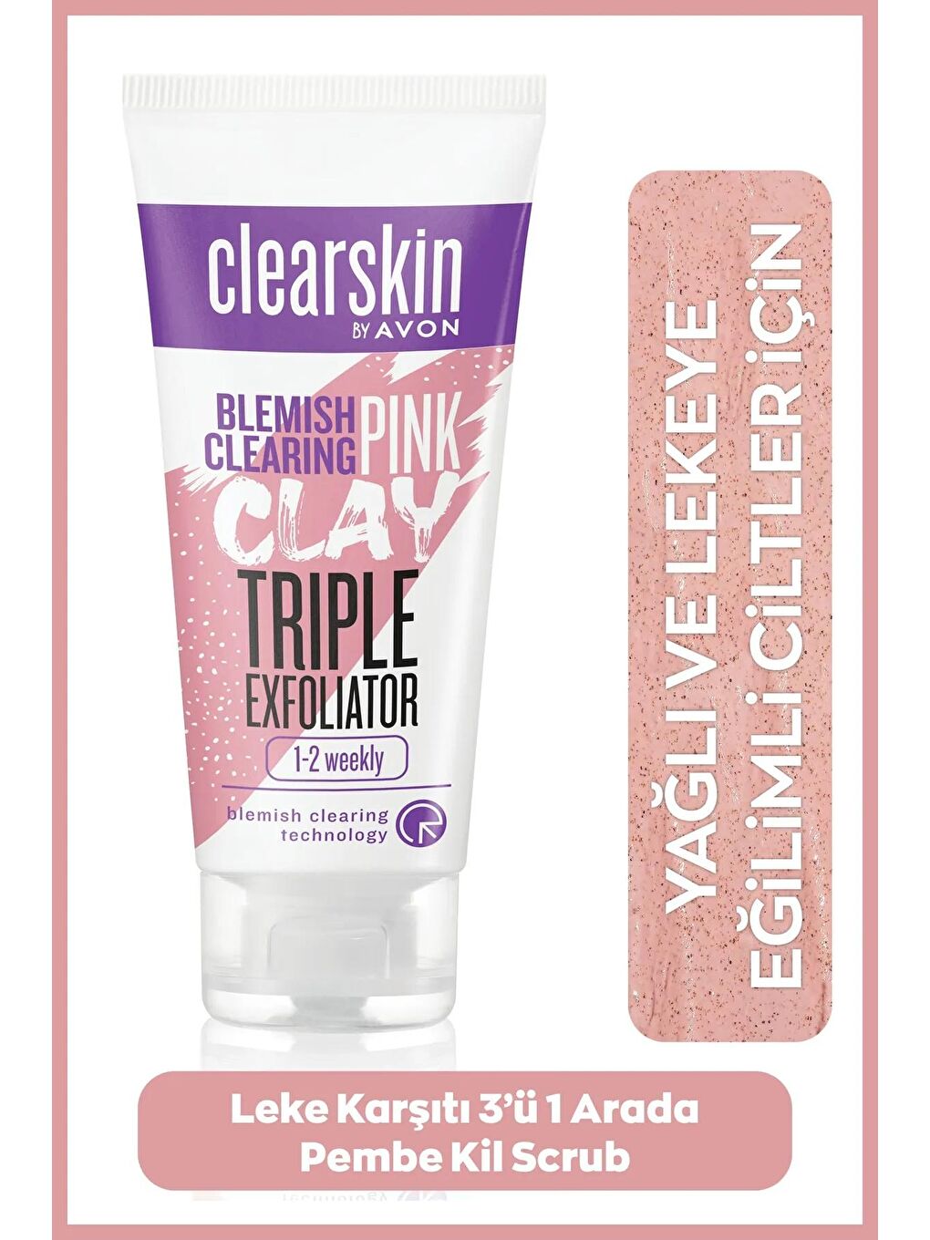 AVON Renksiz Clearskin Leke Karşıtı 3'ü 1 Arada Pembe Kil Scrub 75 Ml. Üçlü Set - 2