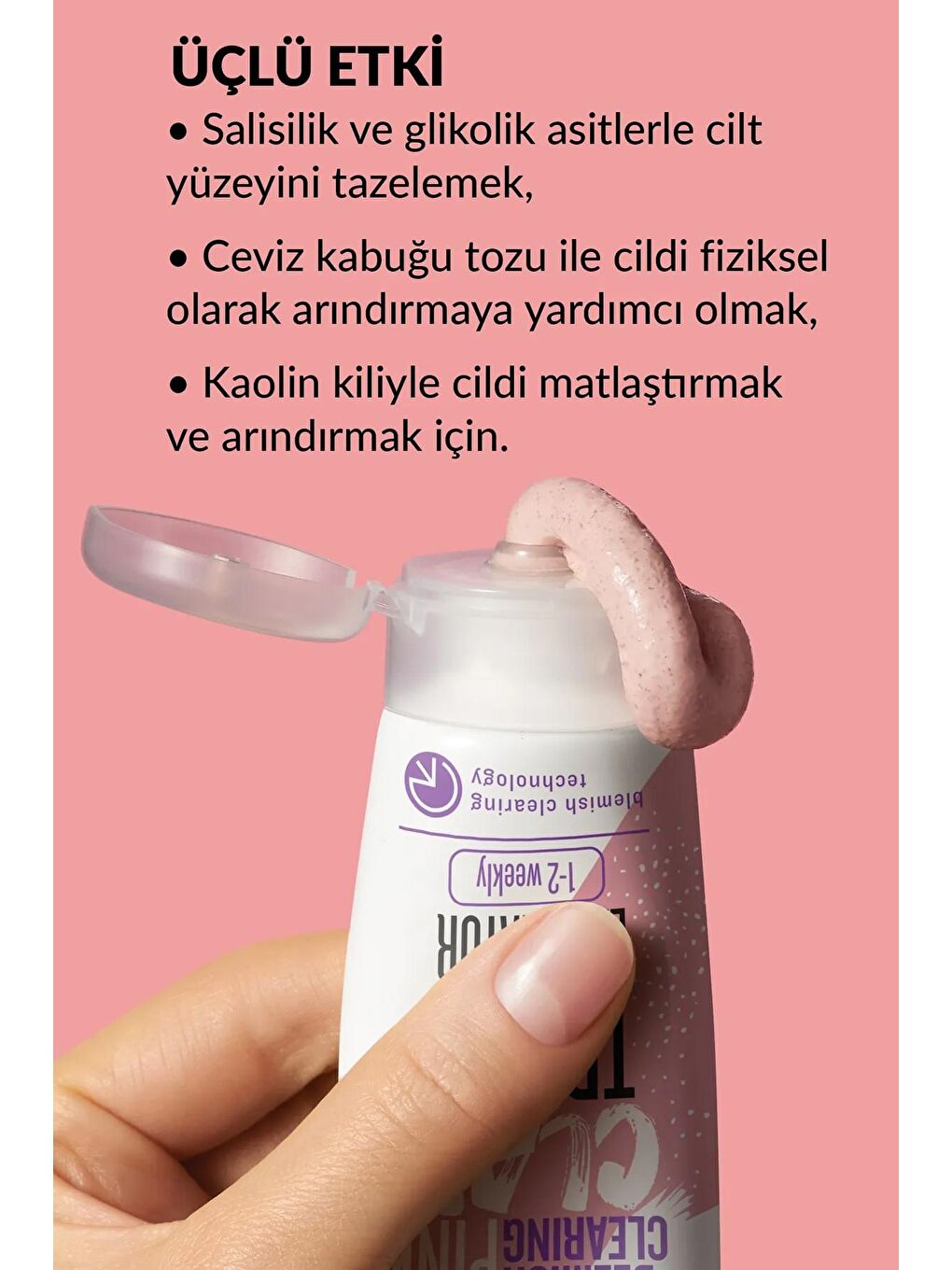 AVON Renksiz Clearskin Leke Karşıtı 3'ü 1 Arada Pembe Kil Scrub 75 Ml. Üçlü Set - 3