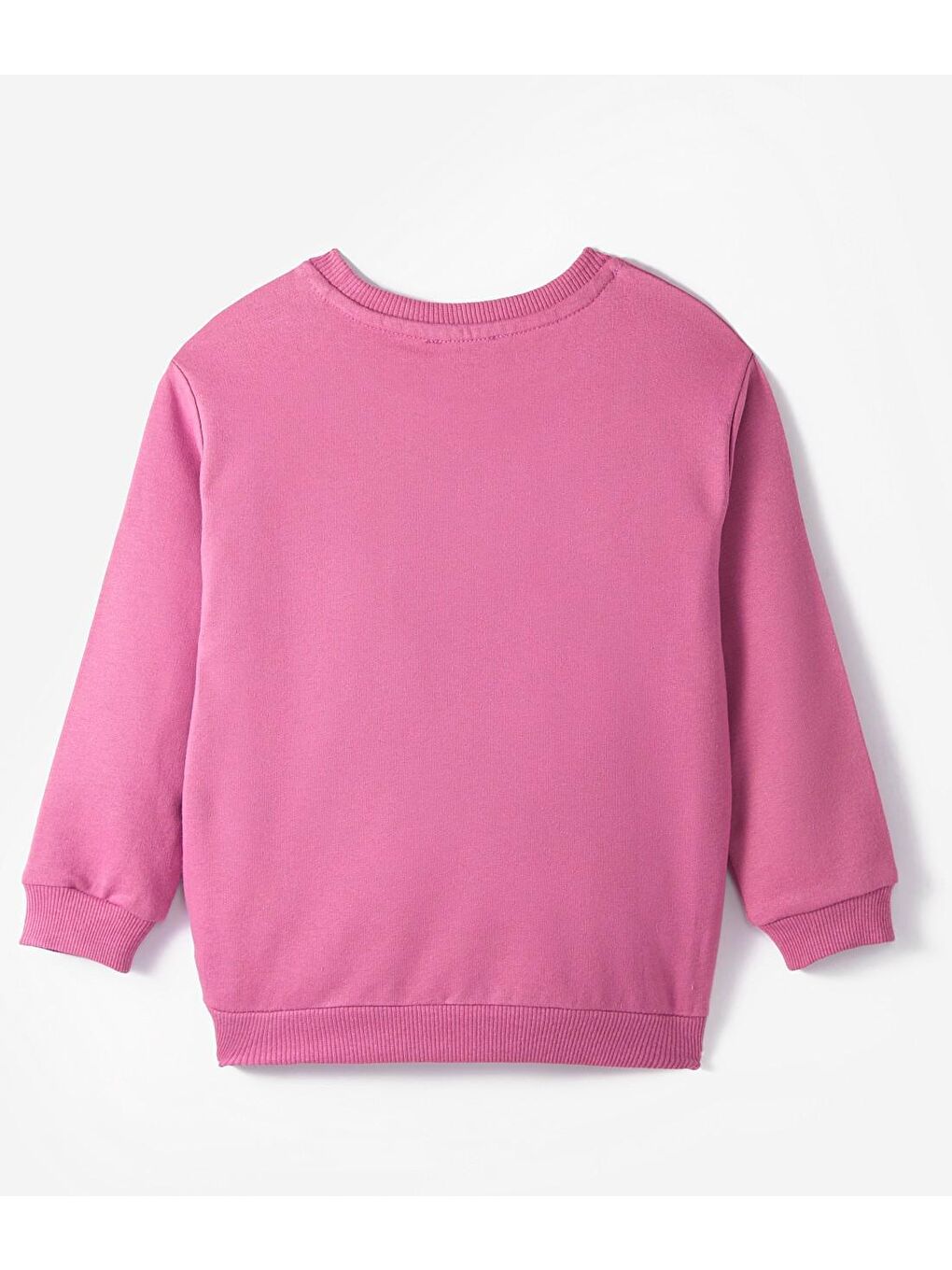 June Koyu Pembe Bisiklet Yaka Uzun Kollu Baskılı Kız Bebek Sweatshirt - 1