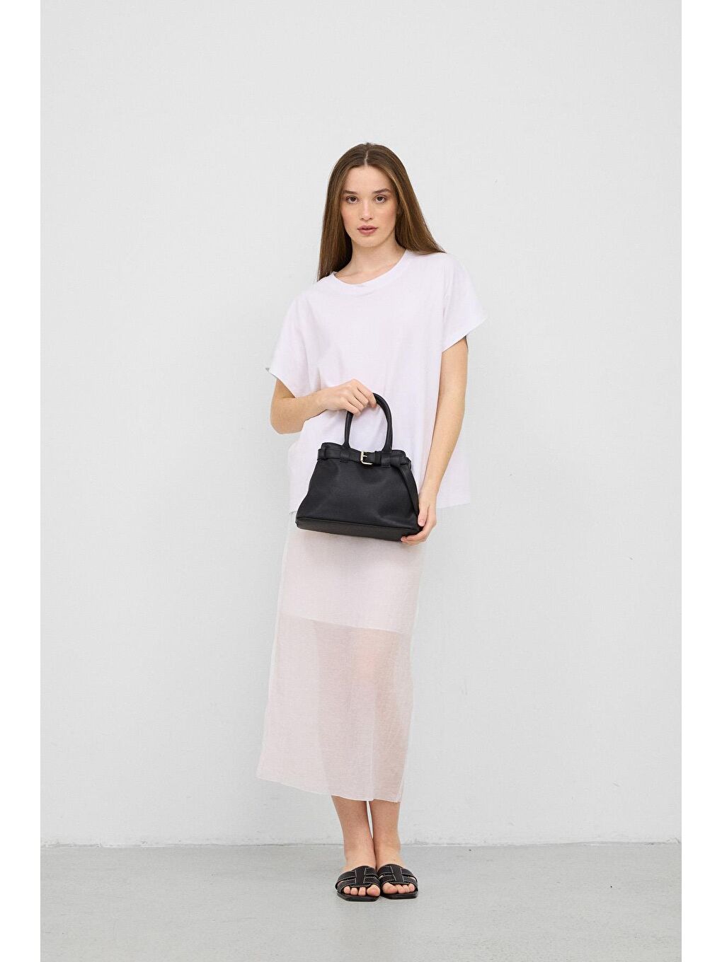 Tess Tokalı El Ve Omuz Çantası Siyah-1