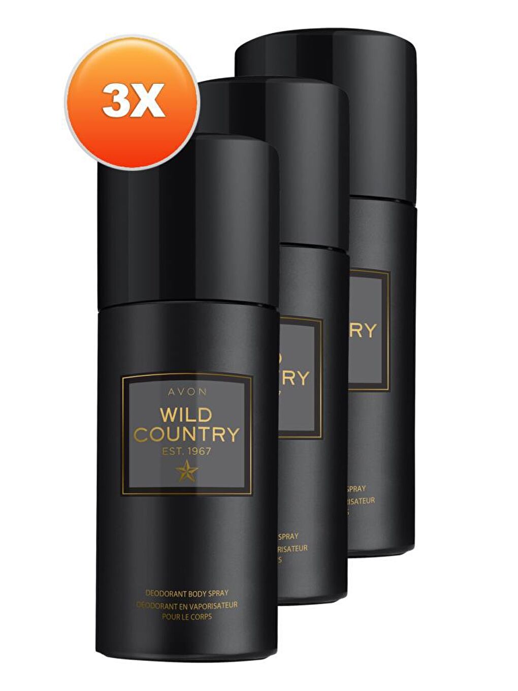 AVON Renksiz Wild Country Erkek Sprey Deodorant 150 Ml. Üçlü Set