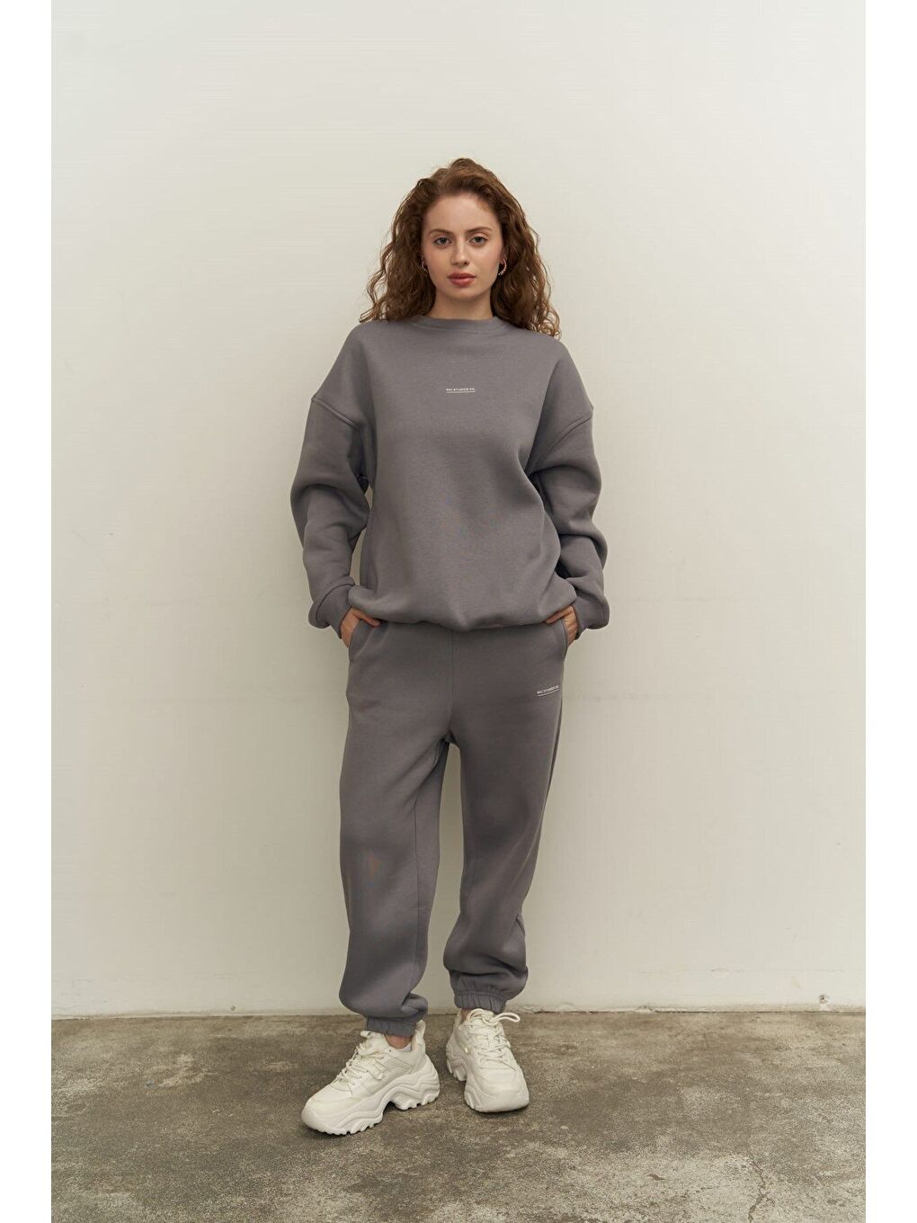 Gri Mini Bike Duman Bisiklet Yaka Eşofman Takım