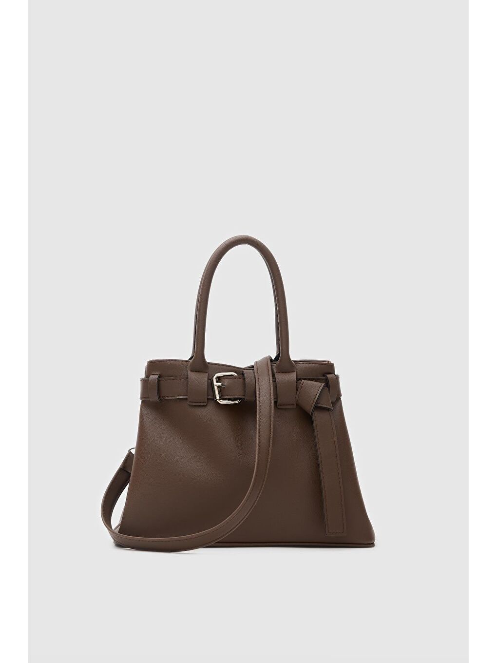 Tess Tokalı El Ve Omuz Çantası Kahverengi-4