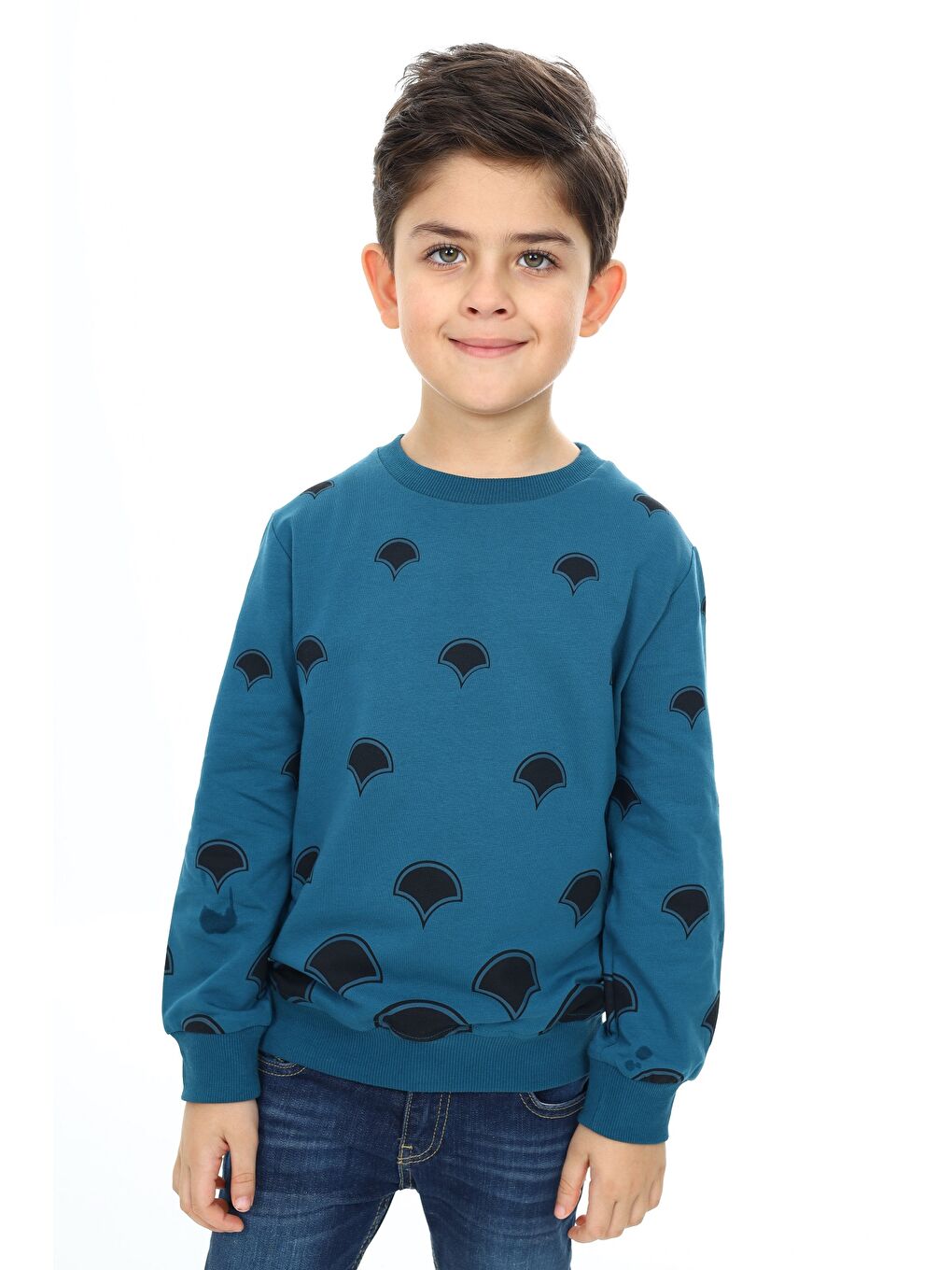 Toontoykids Petrol Erkek Çocuk Baskılı Sweatshirt