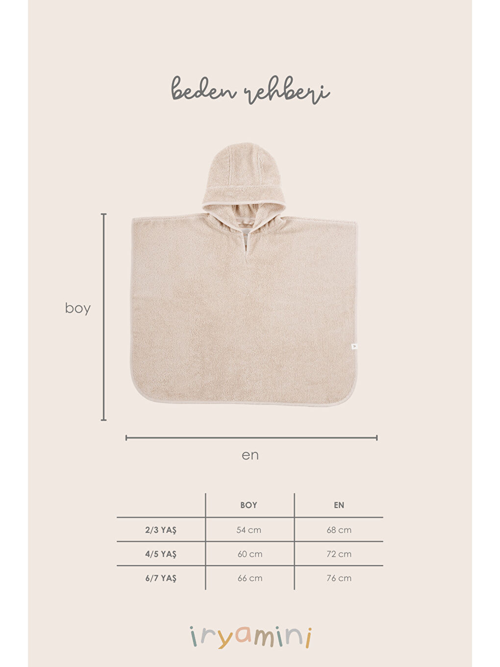 Tiny Bear Organik Pamuk Çocuk Panço Bej-1