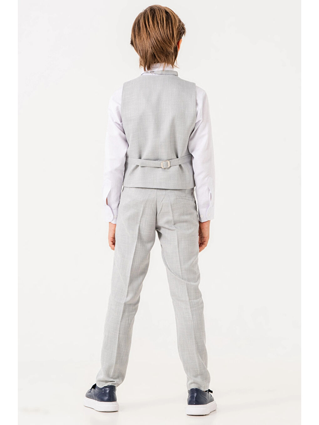 Gri Papyonlu Yelekli Takım Elbise 3054-4