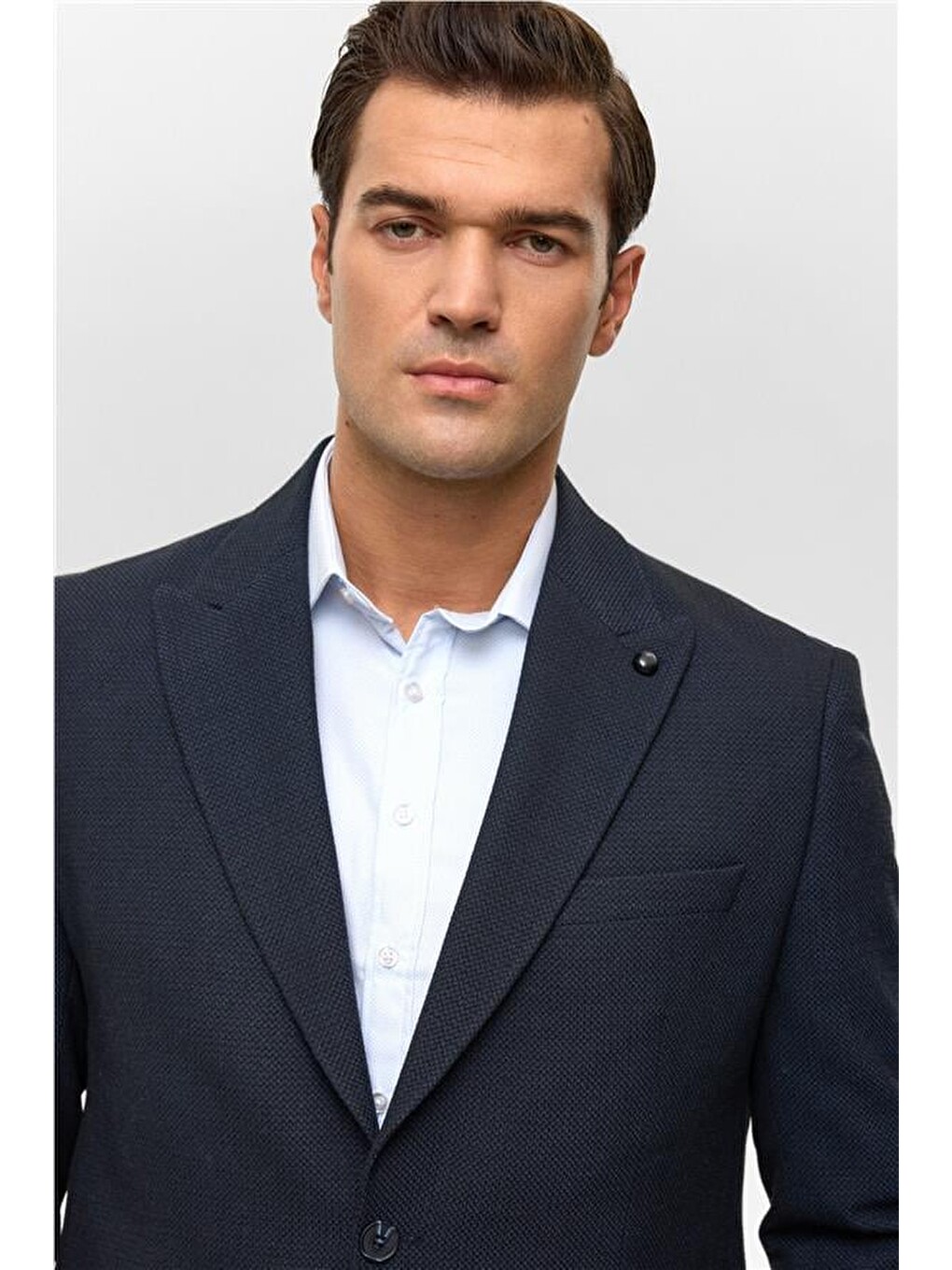 Lacivert Regular Desenli Mono Yaka 4 Drop Blazer Ceket-2