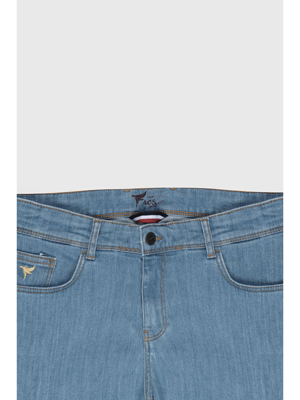 Erkek Açık Mavi Slim Fit Dar Kesim 5 Cep Pamuklu Denim Jean Pantolon-1