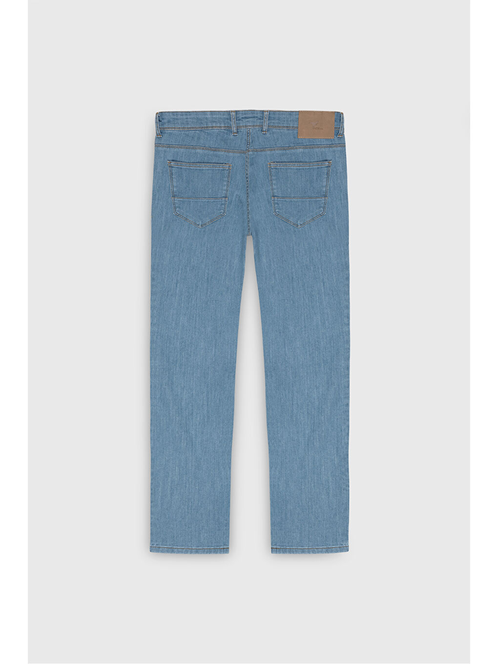 Erkek Açık Mavi Slim Fit Dar Kesim 5 Cep Pamuklu Denim Jean Pantolon-3