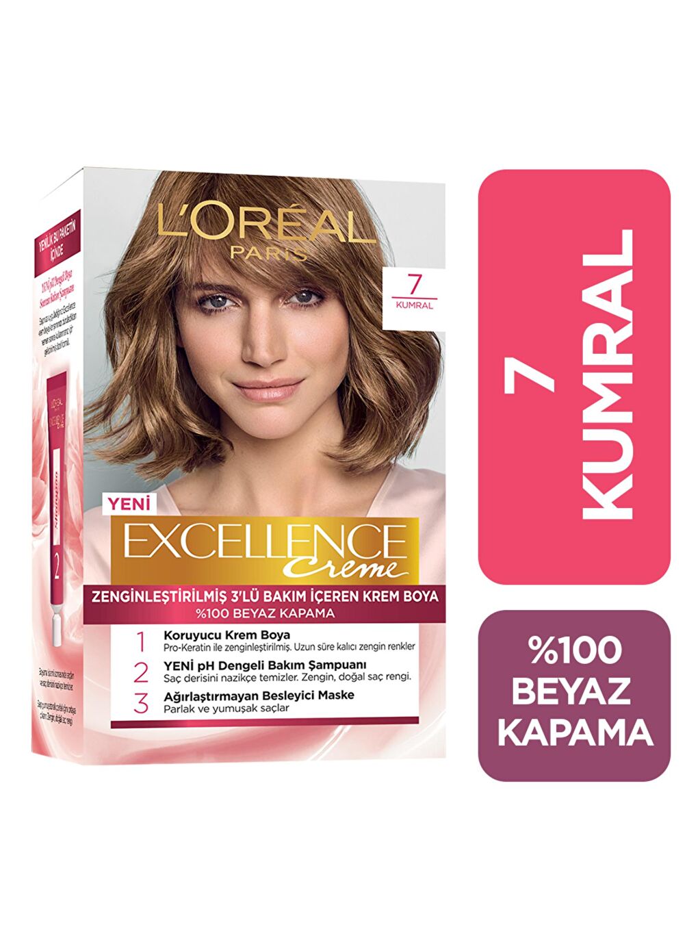 L'Oreal Paris Kahverengi Excellence Creme Saç Boyası 7 Kumral - 1