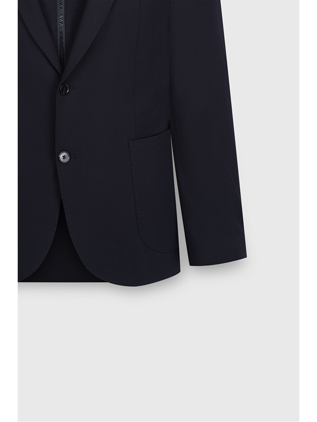 Erkek Siyah Slim Fit Dar Kesim Mono Yaka Cepli Ceket-8