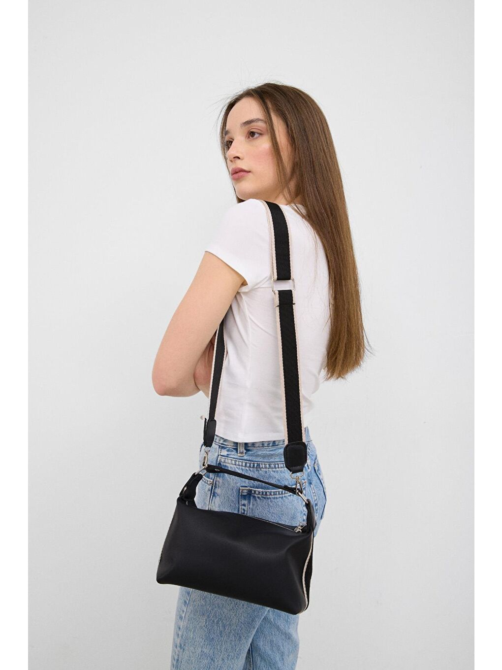 Elu Deri El Ve Çapraz Çanta Siyah-2