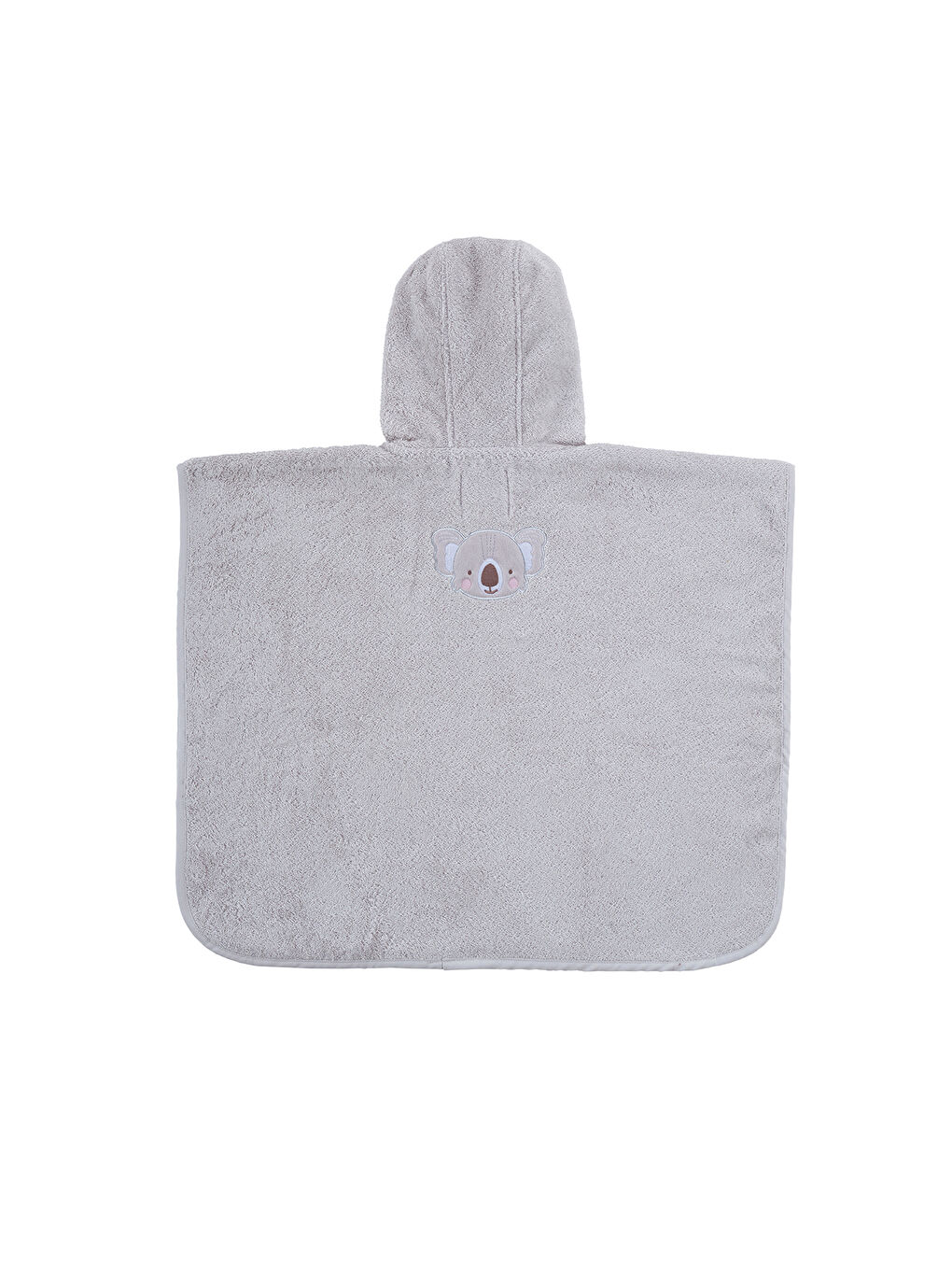 Tiny Koala Organik Pamuk Nakışlı Çocuk Panço Gri-2