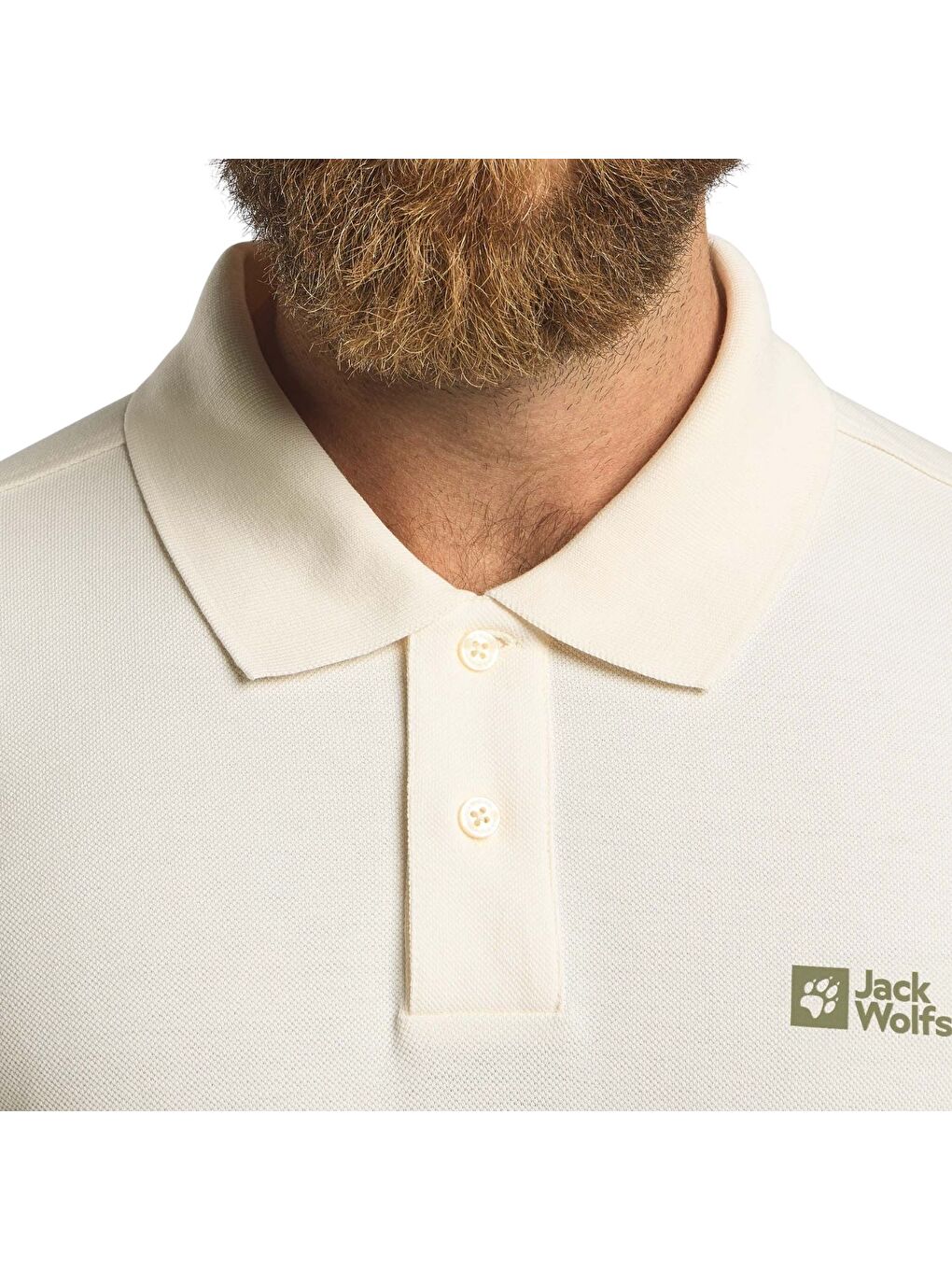 Beyaz Polo Yaka Kısa Kollu Tişört-3