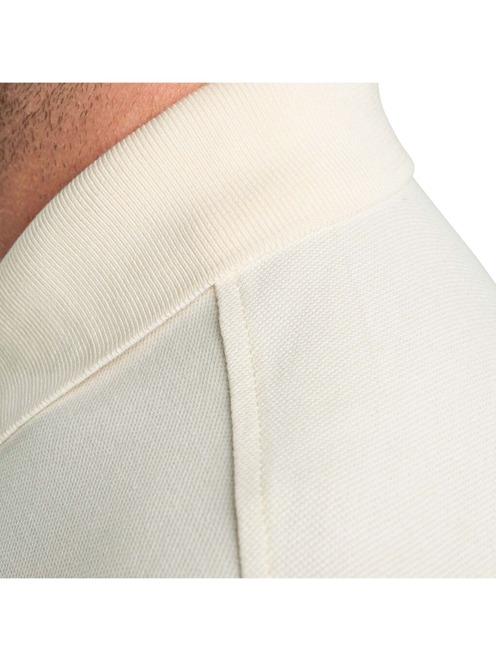 Beyaz Polo Yaka Kısa Kollu Tişört-4