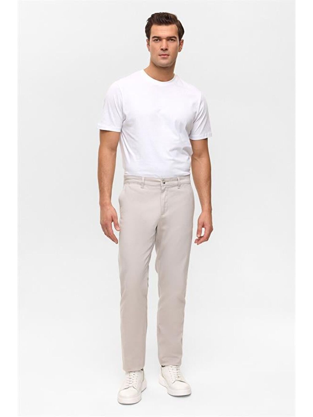 Bej Taş Regular Armürlü Pantolon