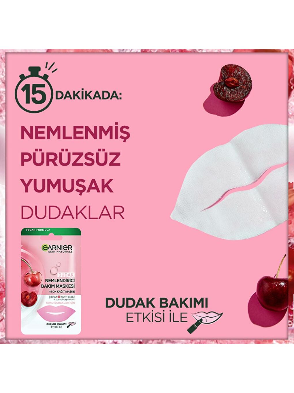 GARNIER Şeffaf Dudak Nemlendirici Bakım Maskesi - 1