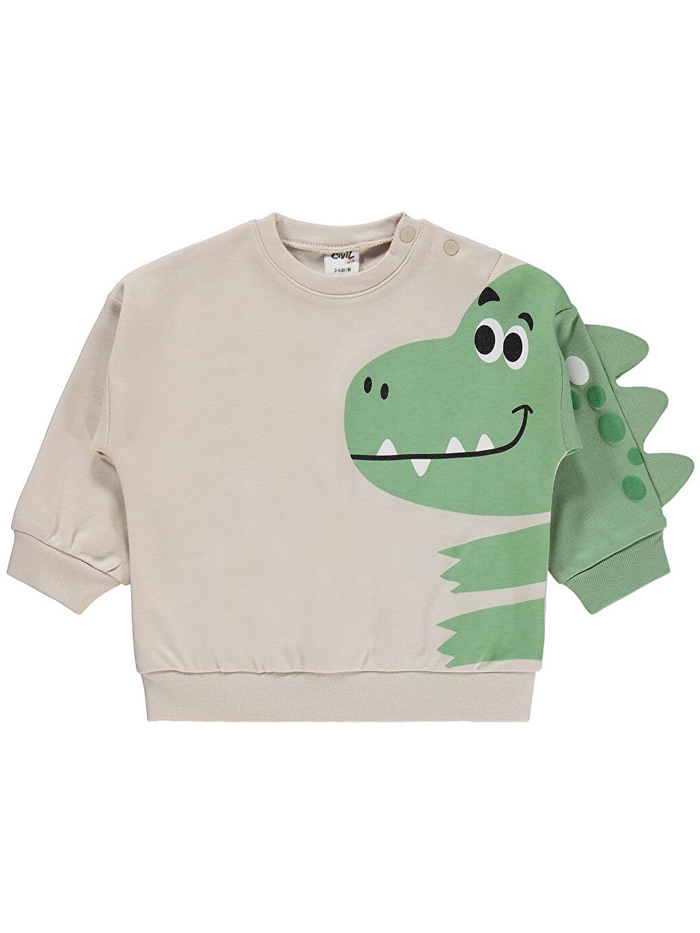 Baby Dinozor Baskılı 3-18 Ay Takım - Bej-1