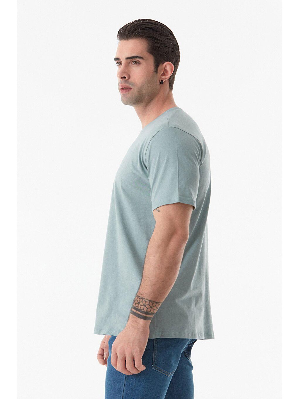 Turkuaz Project Yazılı Bisiklet Yaka Tişört-2