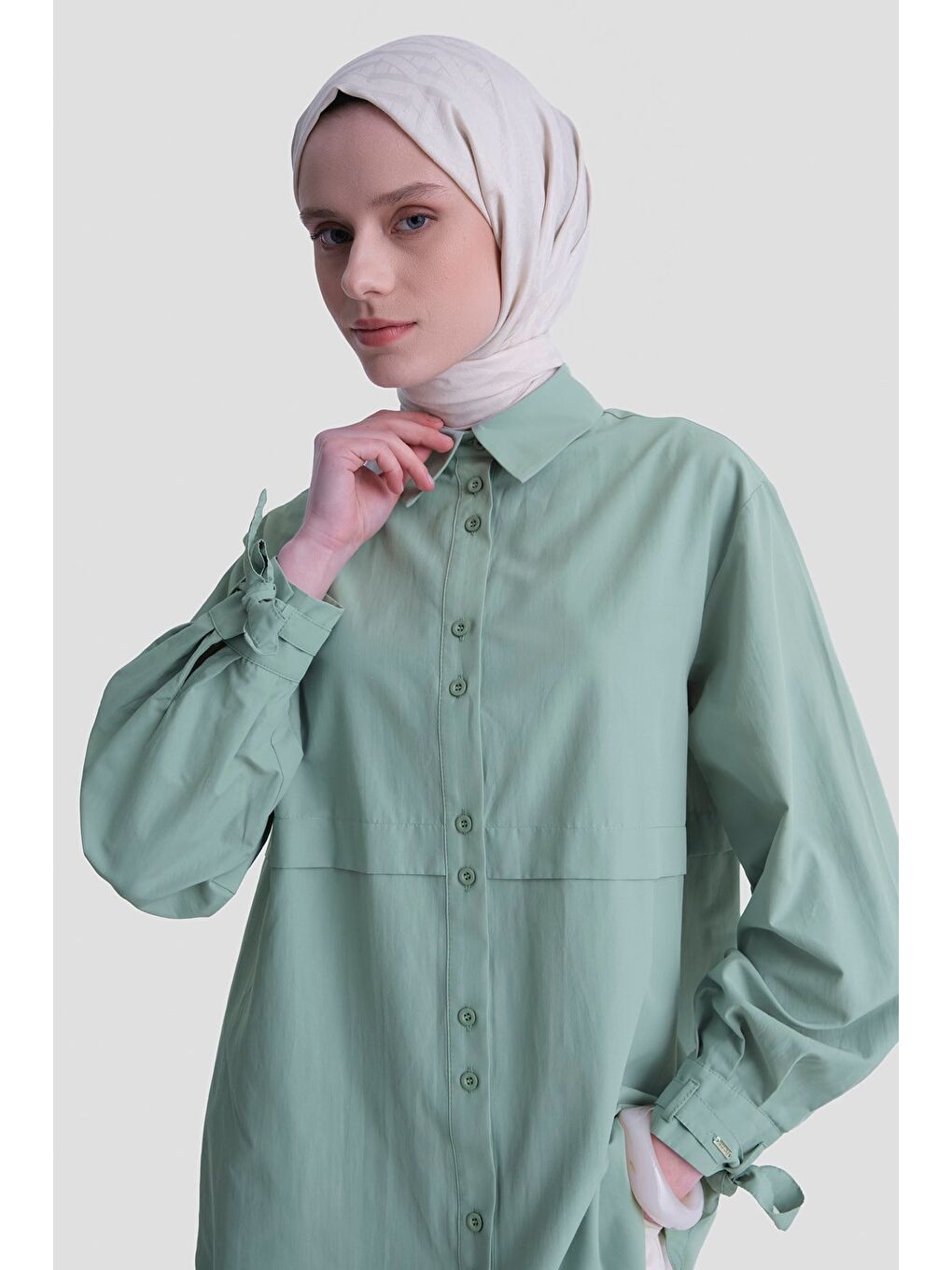 Yeşil Aller Parçalı Tunik Çağla