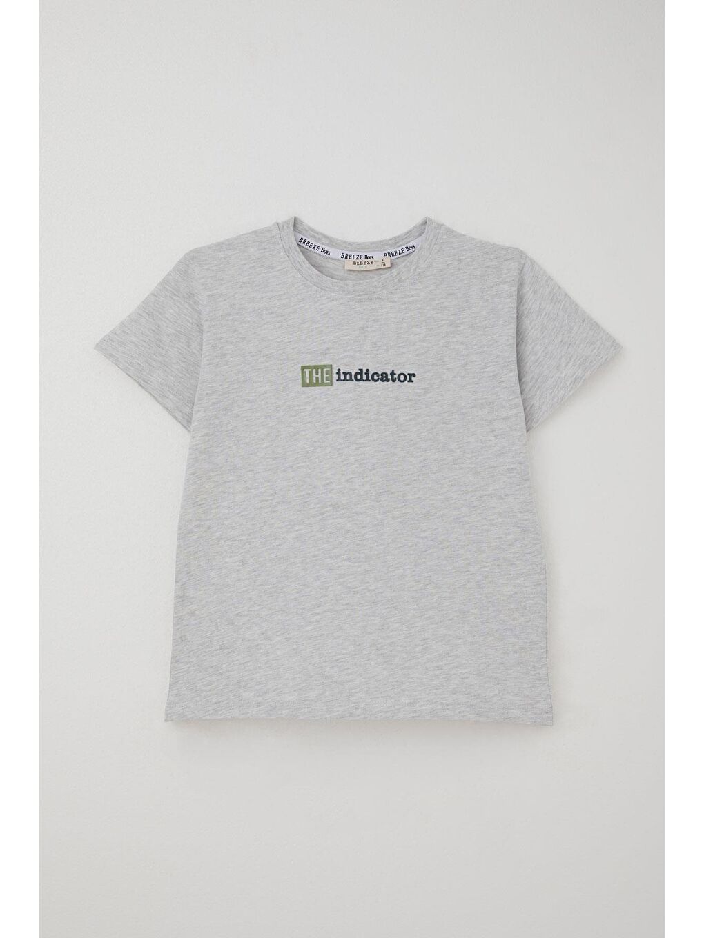 Erkek Çocuk Şortlu Takım Kabartma Yazı Baskılı Açık Gri Melanj (7-12 Yaş)-1