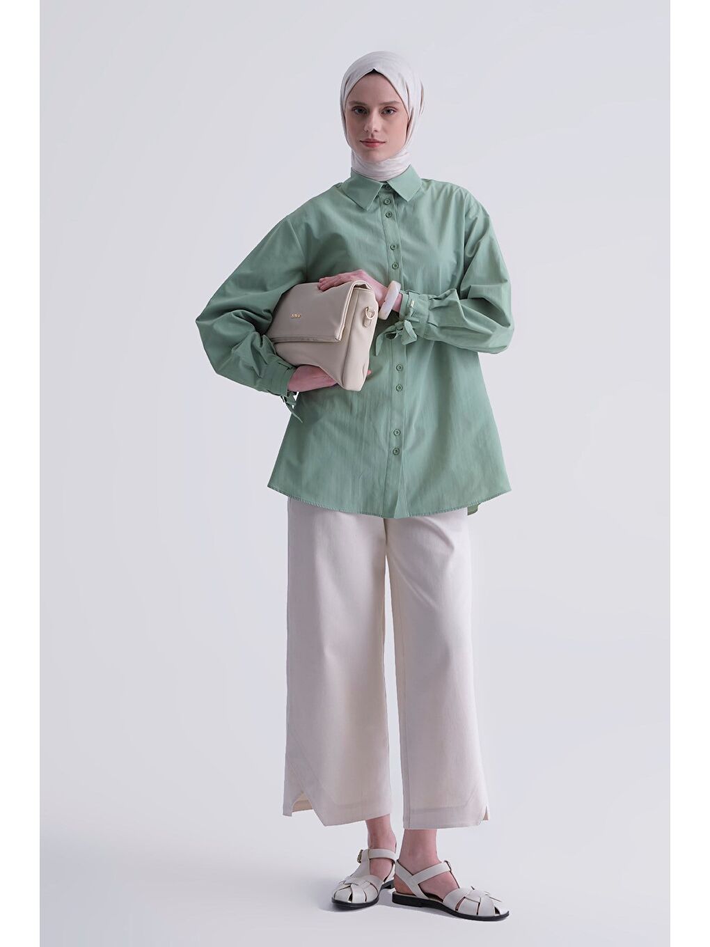 Yeşil Aller Parçalı Tunik Çağla-1