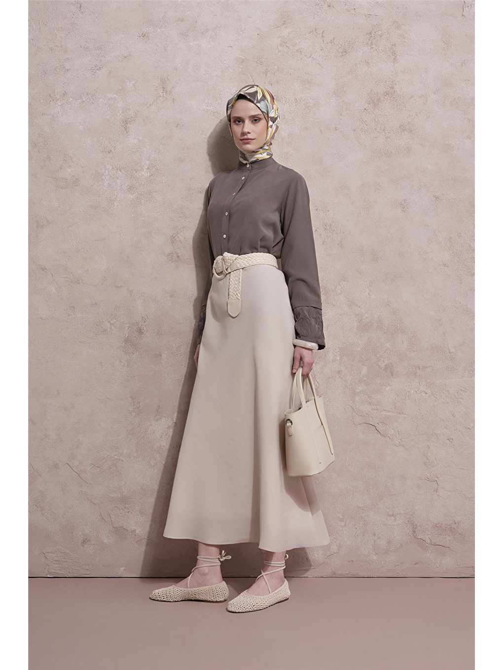 Kolları Nakışlı Tunik Haki-3