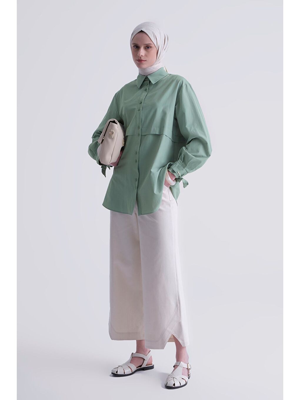 Yeşil Aller Parçalı Tunik Çağla-2