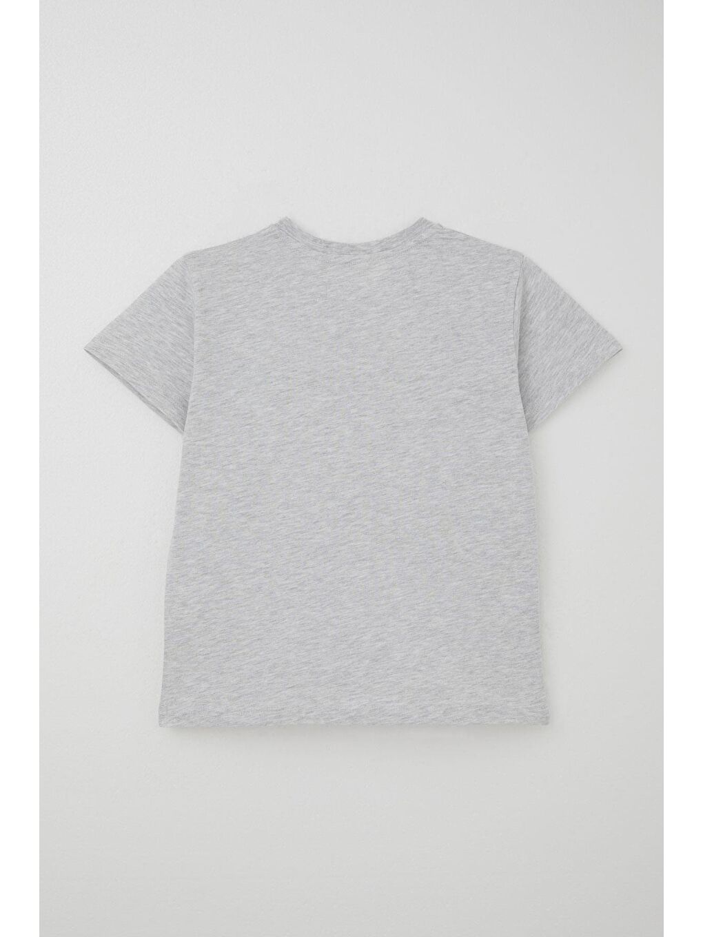 Erkek Çocuk Şortlu Takım Kabartma Yazı Baskılı Açık Gri Melanj (7-12 Yaş)-3