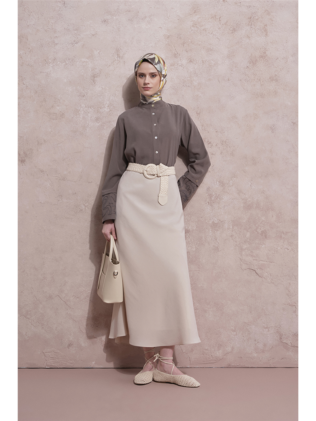 Kolları Nakışlı Tunik Haki-4