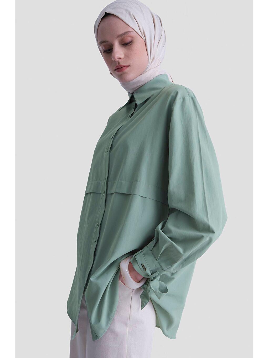 Yeşil Aller Parçalı Tunik Çağla-3