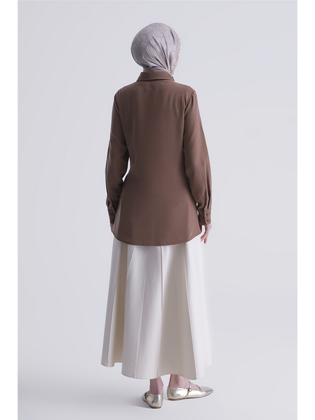 Kahverengi Bağlama Detaylı Tunik Camel-5