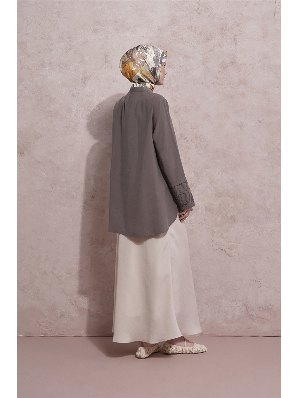 Kolları Nakışlı Tunik Haki-6