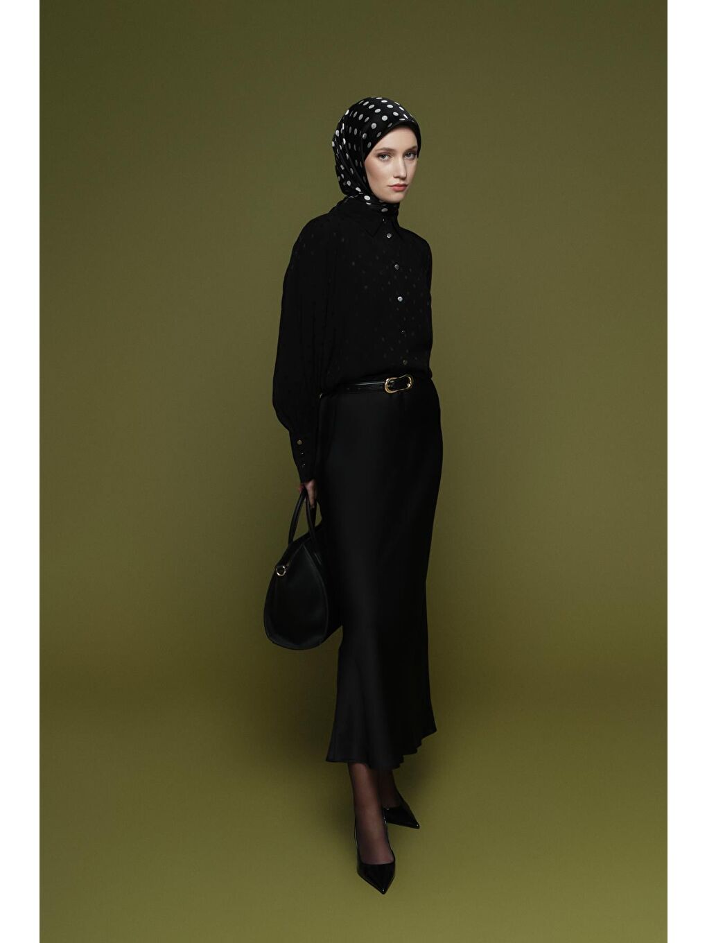 Viskon Jakarlı Tunik Siyah