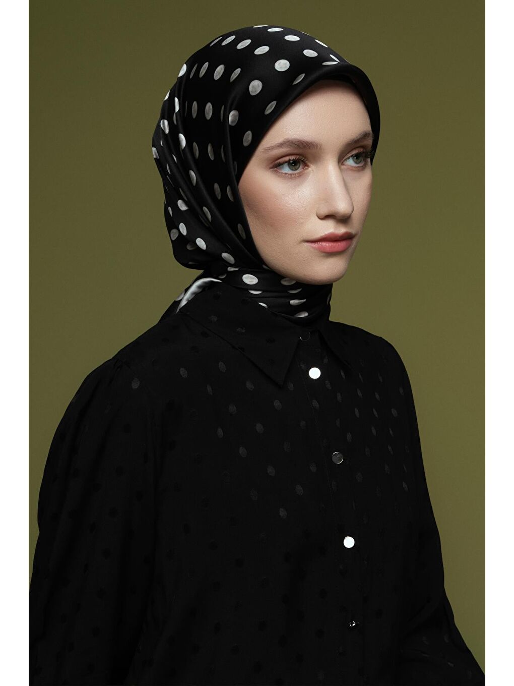 Viskon Jakarlı Tunik Siyah-1