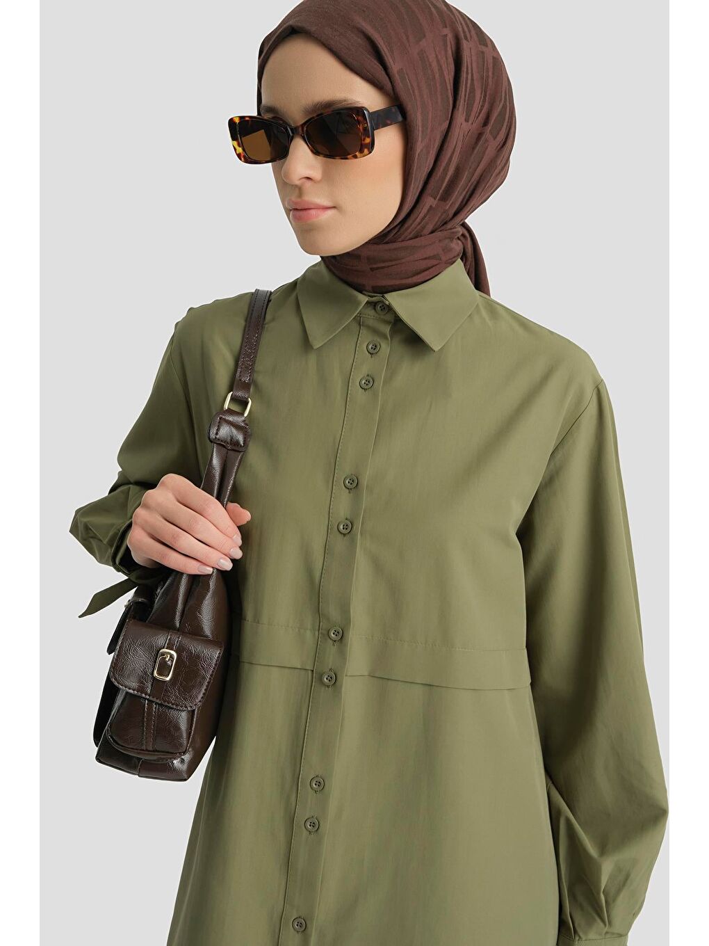 Aller Parçalı Tunik Yağ Yeşili-1