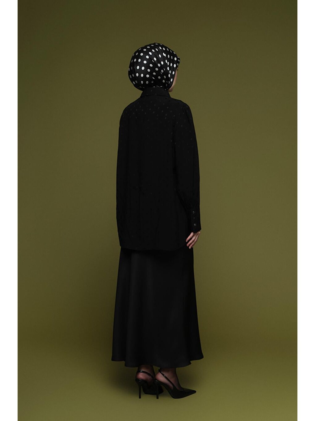 Viskon Jakarlı Tunik Siyah-2