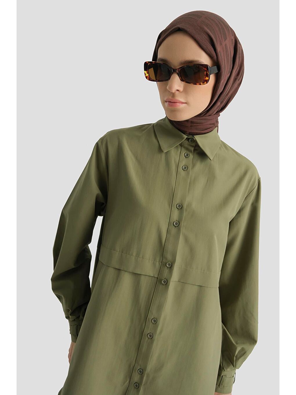 Aller Parçalı Tunik Yağ Yeşili-3