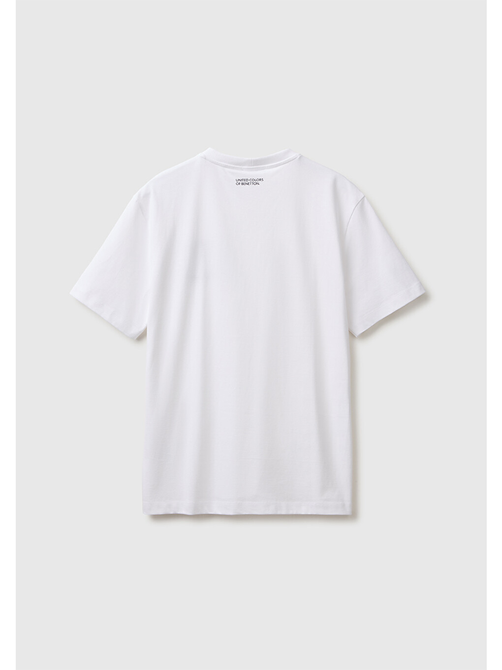 Erkek Beyaz %100 Pamuk Grafik Baskılı Regular Fit Bisiklet Yaka T-Shirt-1