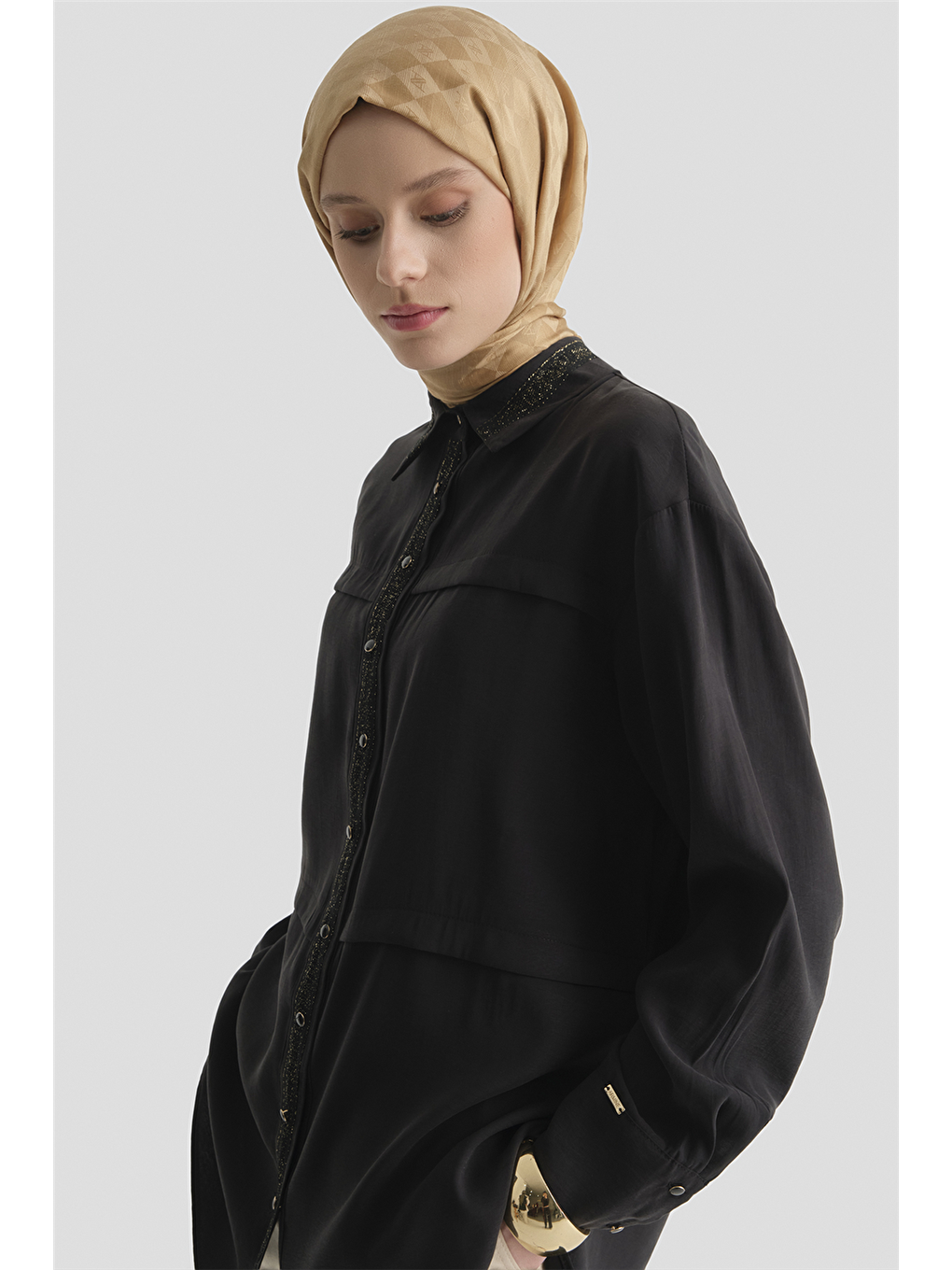 Sim Detaylı Tunik Siyah-2