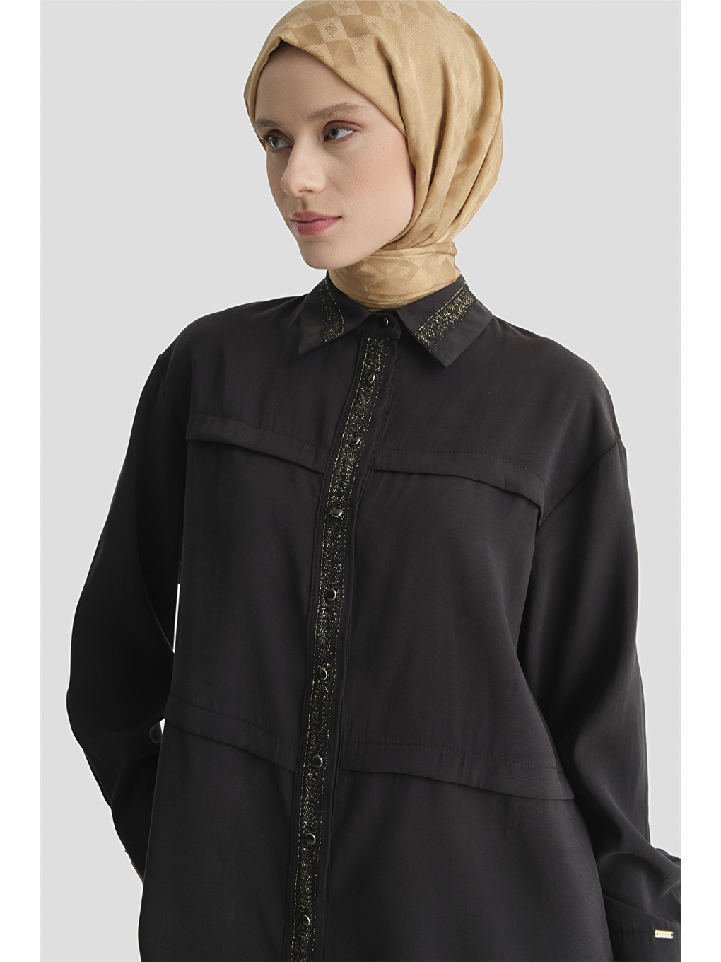 Sim Detaylı Tunik Siyah-3