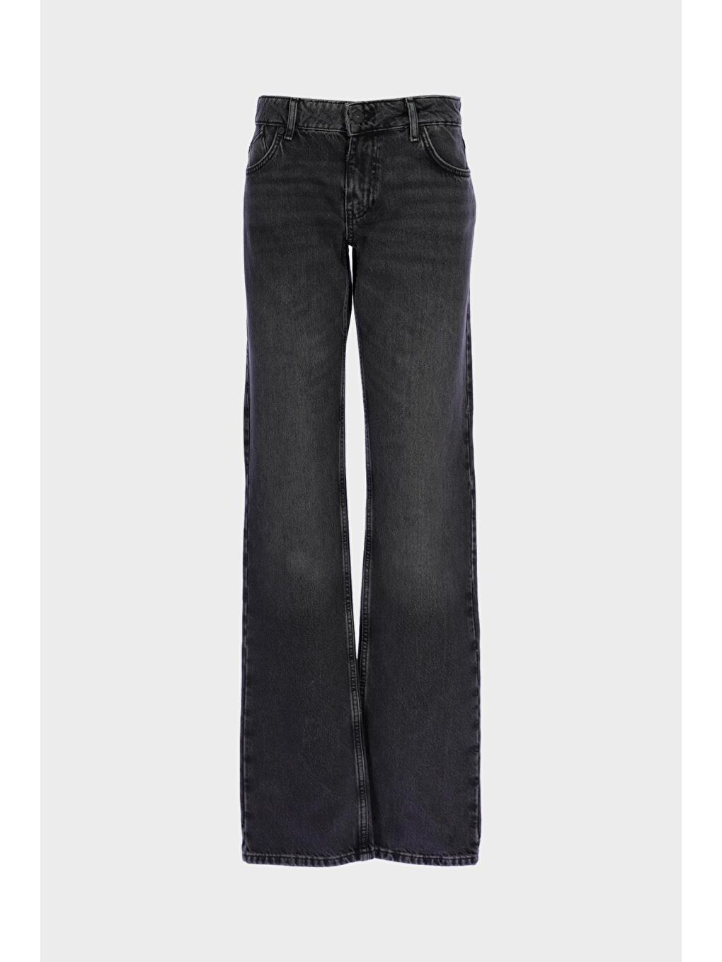 Antrasit Normal Bel Fermuarlı Slim Fit Taşlı Jean Pantolon C 4934-023