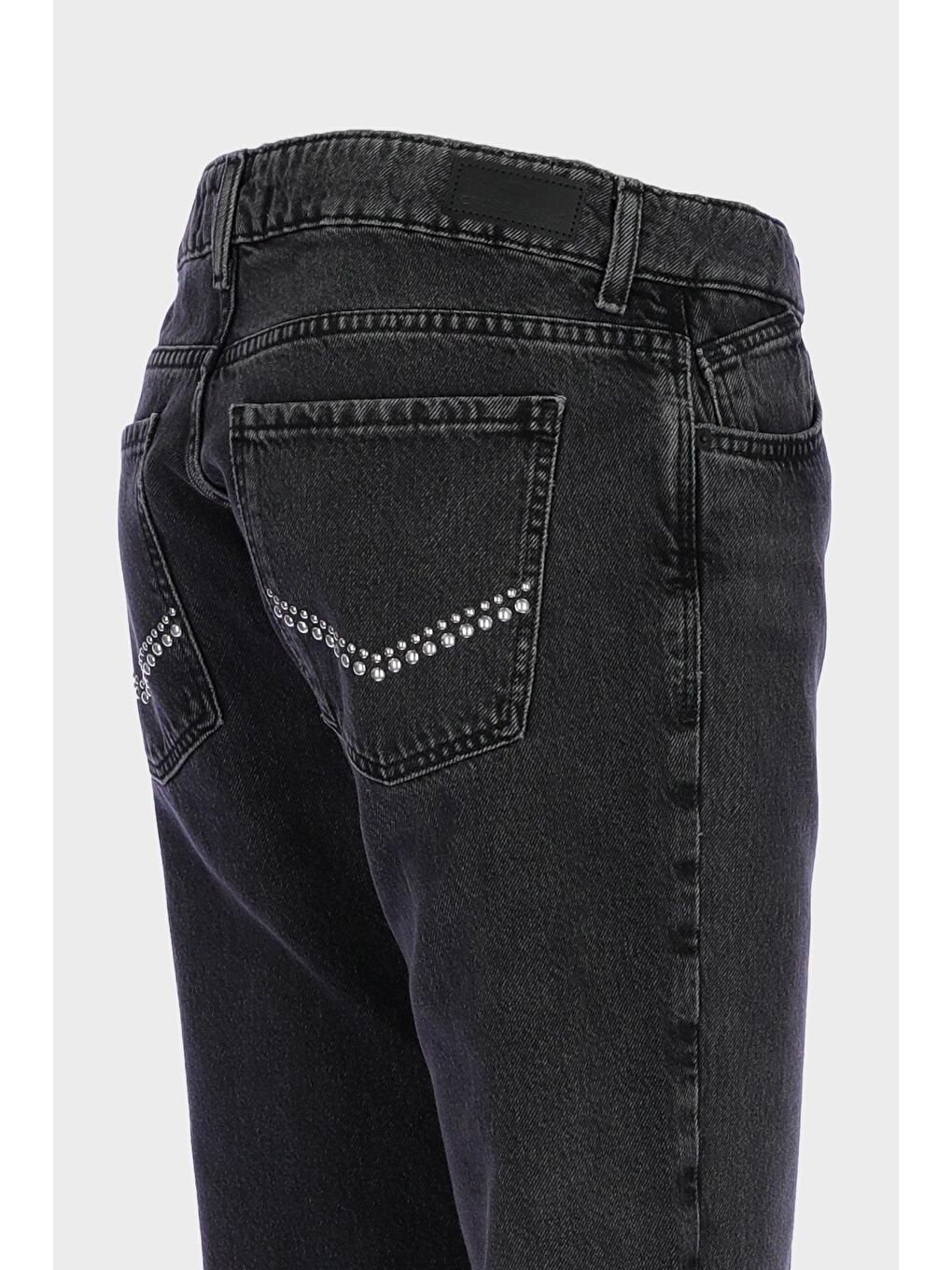 Antrasit Normal Bel Fermuarlı Slim Fit Taşlı Jean Pantolon C 4934-023-2