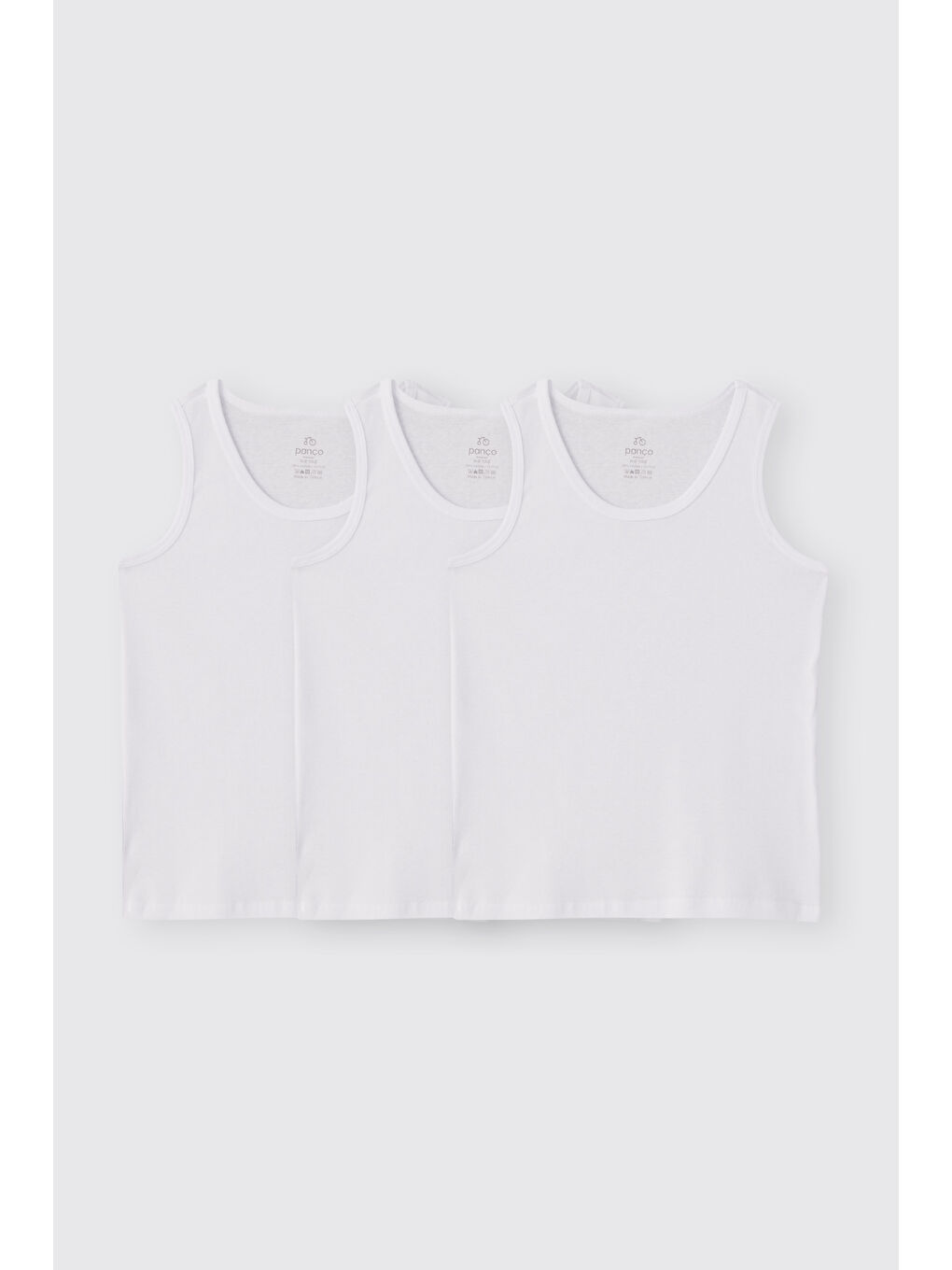 Erkek Çocuk Kalın Askılı Beyaz 3'lü Atlet