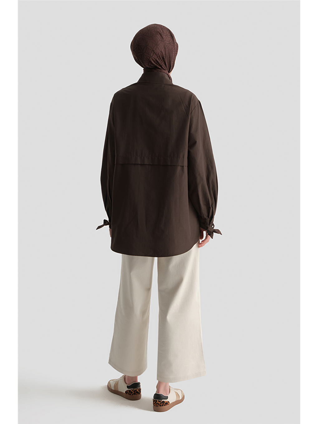 Kahverengi Aller Parçalı Tunik Acı Kahve-4