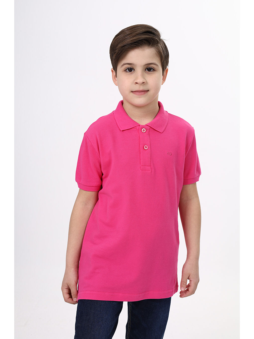 Fuşya Unisex Çocuk Nakışlı Tişört